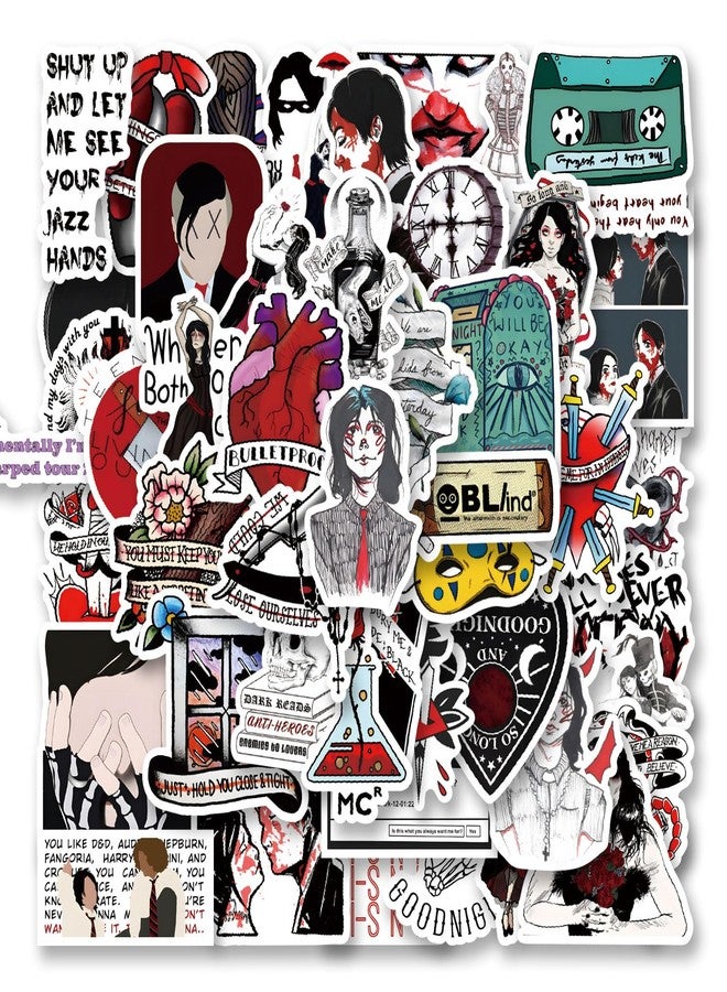 YEESACG 50pcs Punk Band Sticker, Cute Cartoon Vinyl Waterproof Stickers for Water Bottle,Skateboard,Laptop,Phone,Journaling,Scrapbooking Decals for Party Supply Decor - Image 1